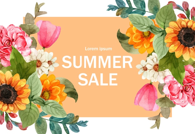 Summer sale with floral