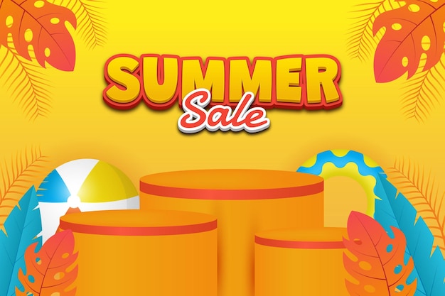 Summer sale with podium display