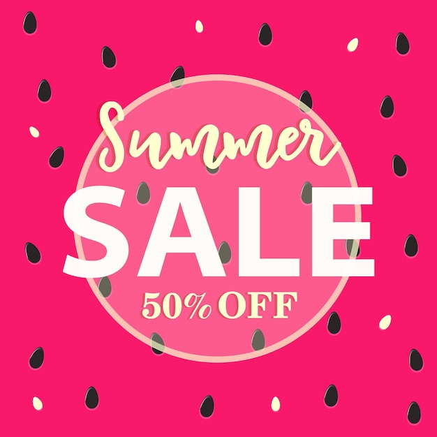 Summer sale with watermelon background