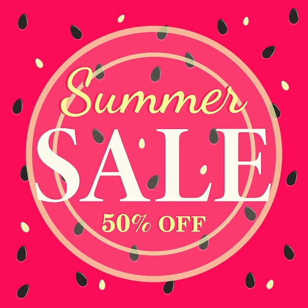 Summer sale with watermelon background