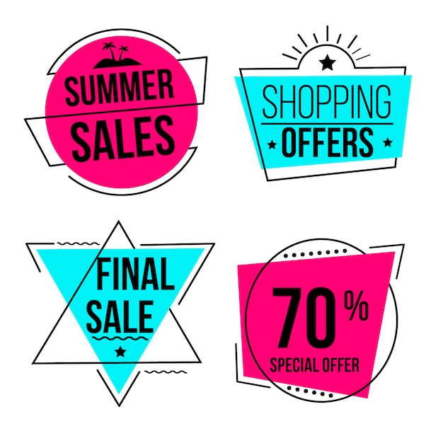 Summer sales geometric label