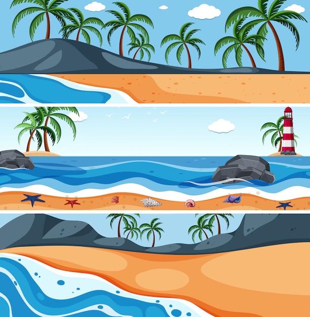 Summer sea landscape template