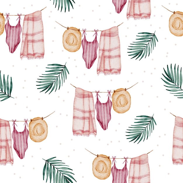 summer seamless pattern hand paint watercolor