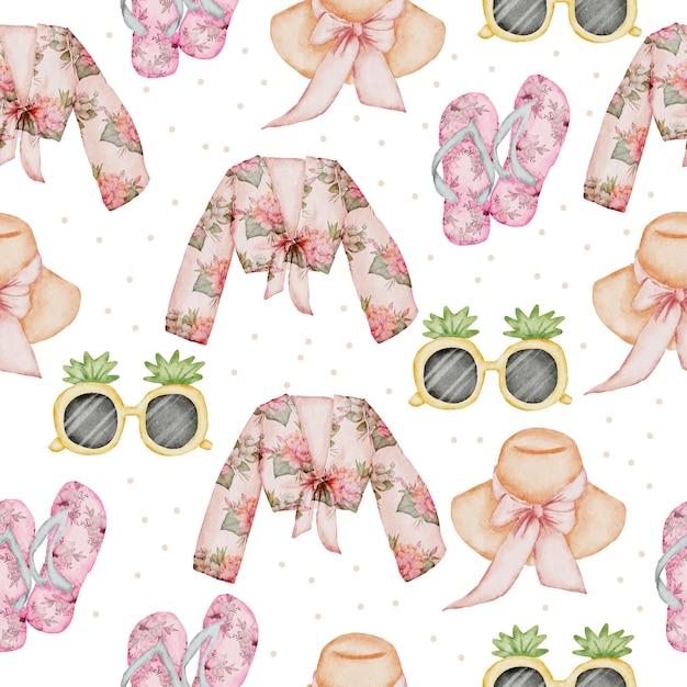 summer seamless pattern hand paint watercolor