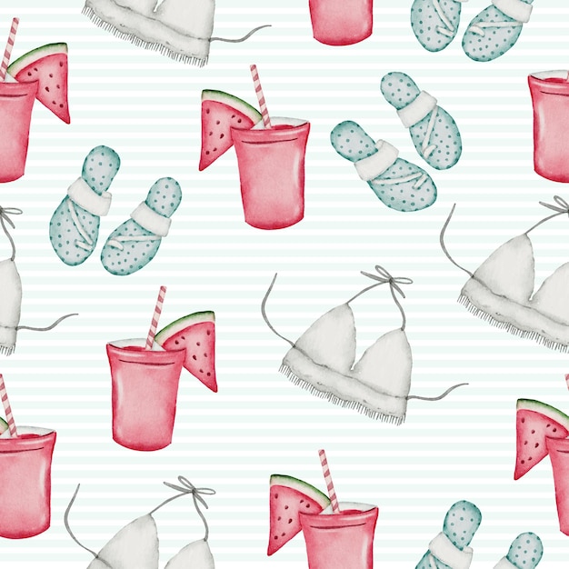 summer seamless pattern hand paint watercolor