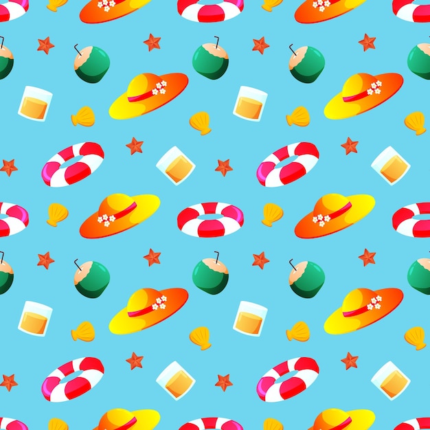 Summer seamless pattern Repeat pattern Vector illustration