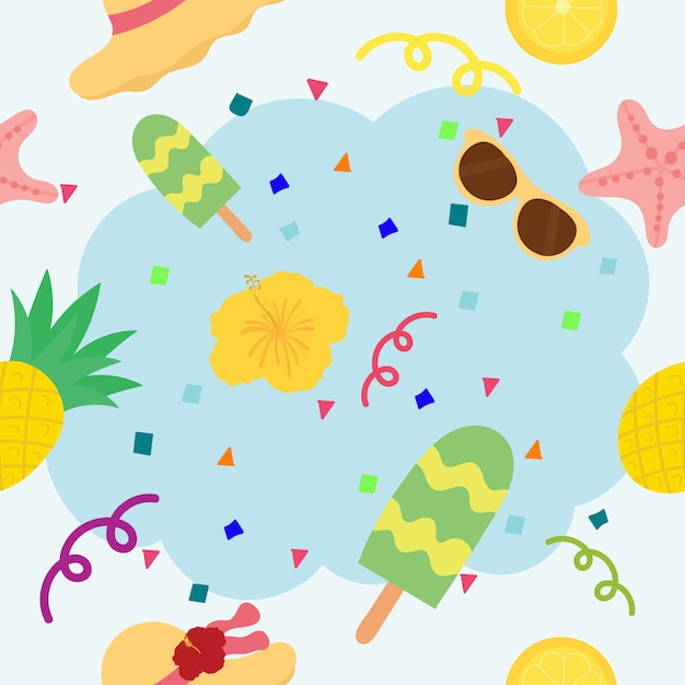 Summer seamless pattern. Vector