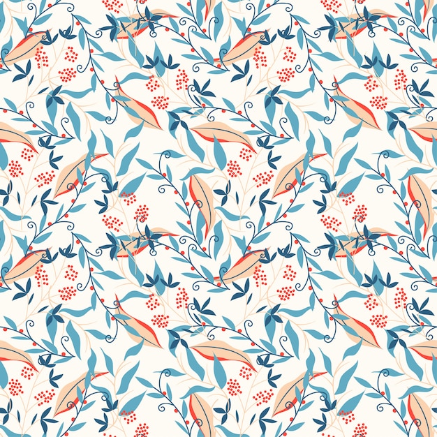 Summer seamless pattern with floral theme