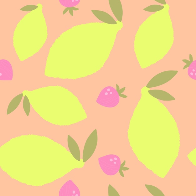 Summer seamless pattern with lemons