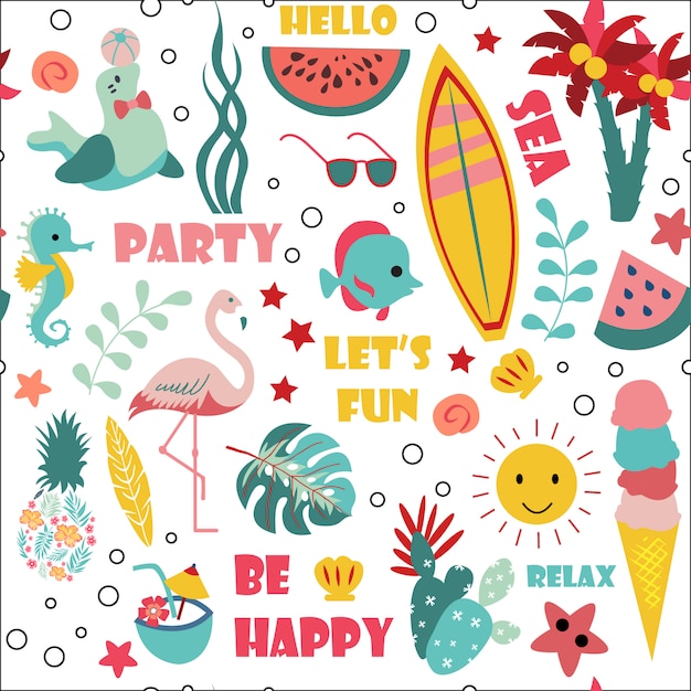 Summer seamless pattern