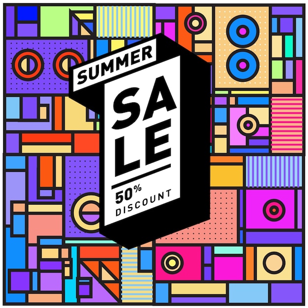 Summer Season Sale Up to 50% Poster Design Template