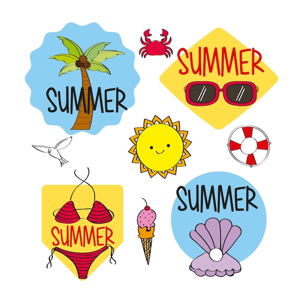 Summer season stickers