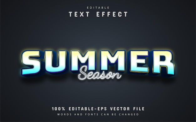 Summer season text, neon style text effect