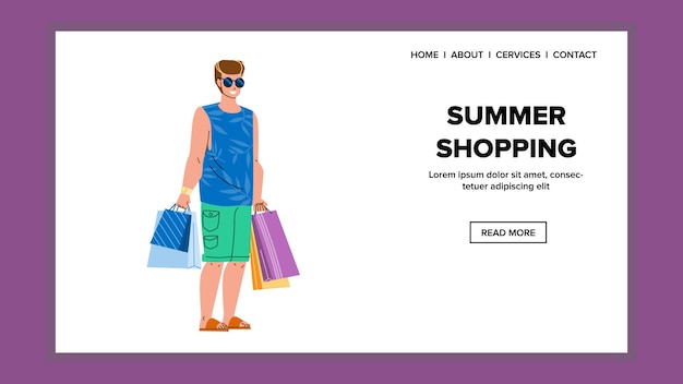 Summer Shopping Clothing And Accessory Vector