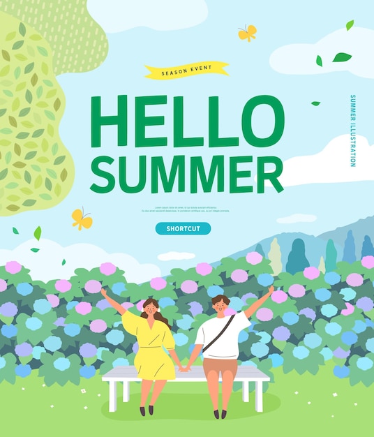 summer shopping event illustration Banner