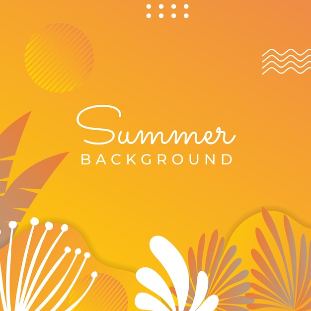 Summer social media banner with flowers and tropical summer leaf. Instagram post template with summer theme