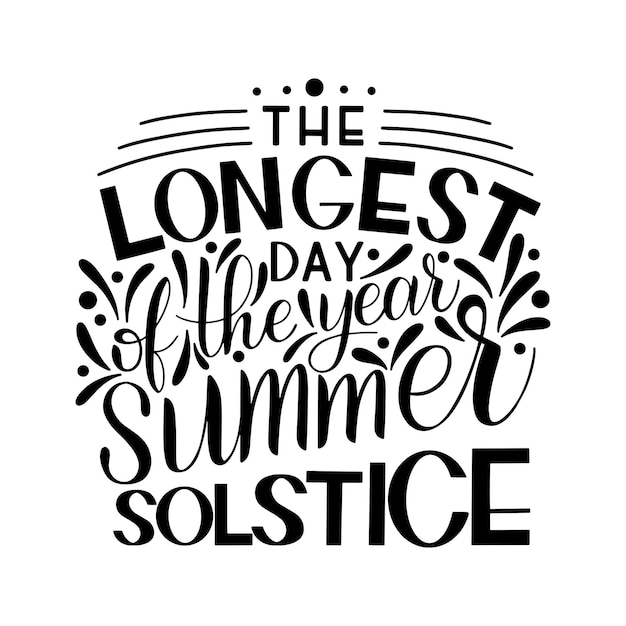 Summer solstice lettering. Elements for invitations, posters, greeting cards