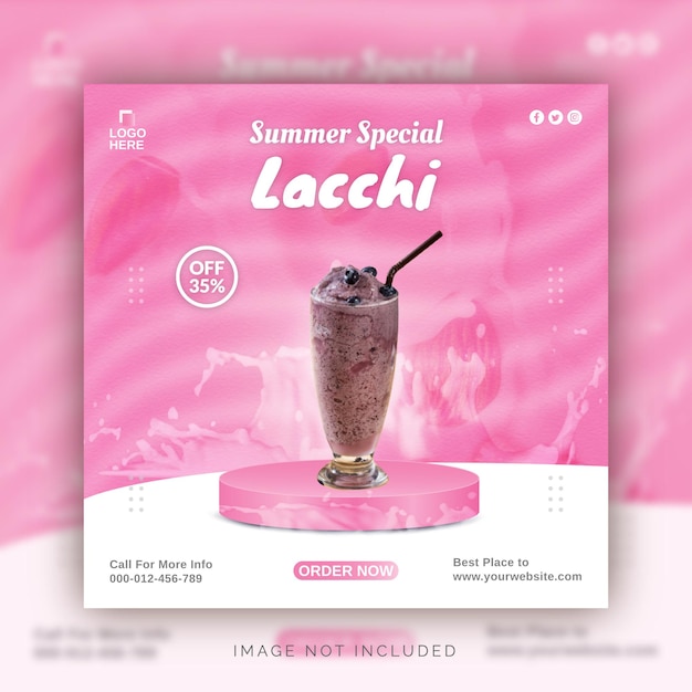 Summer Special Lacchi Editable Instagram Banner Concept Social Media Post Template