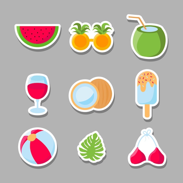 Summer Sticker Collection Design