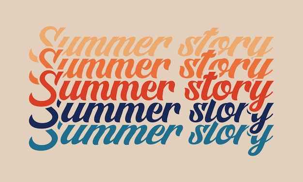 Summer story quote retro vintage repeat text typographic art with pink background