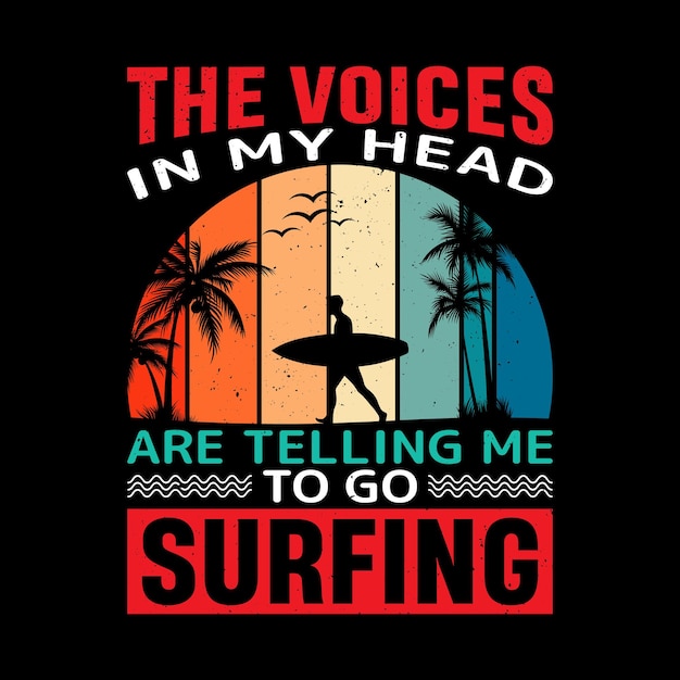 Summer surfing tshirt design retro vintage t shirt design and summer surfing vintage vector t shir