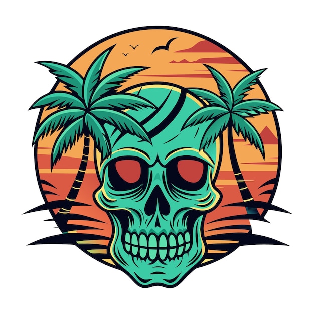 summer t shirt design skull the skull stay in midle of design