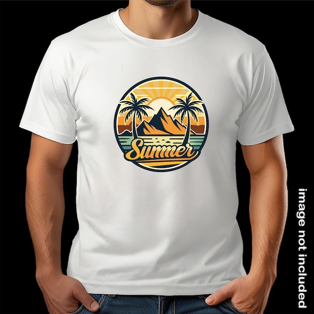 summer t shirt Summer beach vector tshirt designpalm treesunsetmountrain river summertime holiday