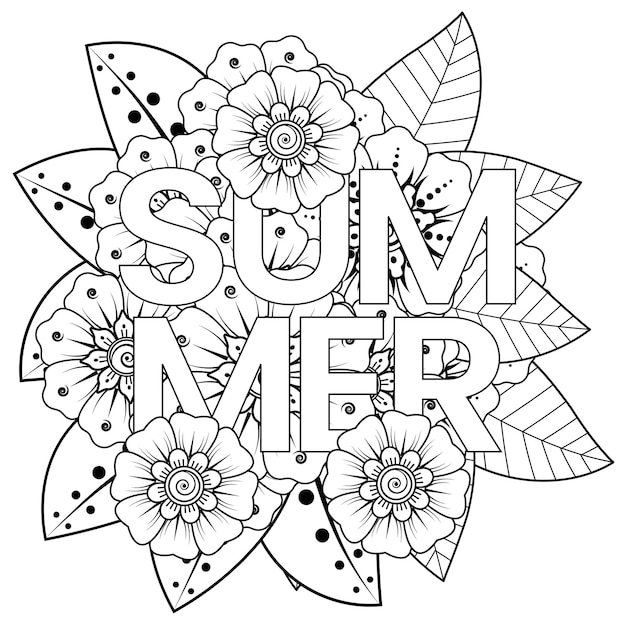 Summer template with mehndi flower