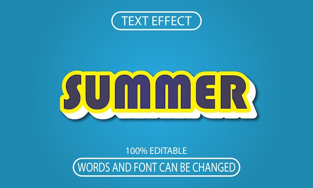 Summer text effect font 3D editable text effect