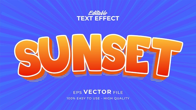 Summer text effect template with cartoon style