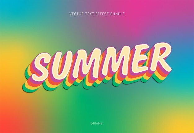 Vector summer text effect