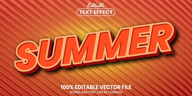 Summer text, font style editable text effect