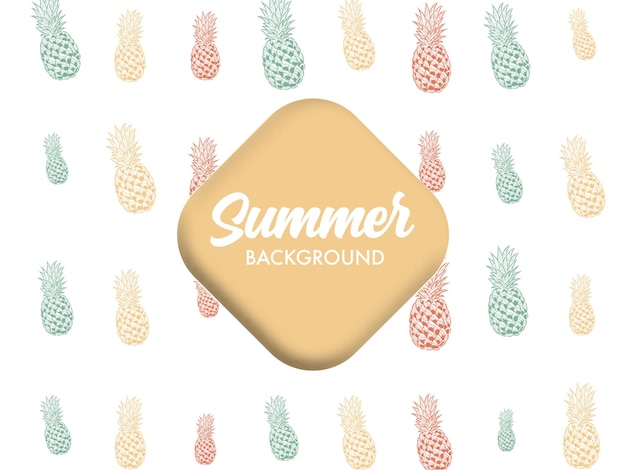 Summer theme Background design with Pineapple illustration