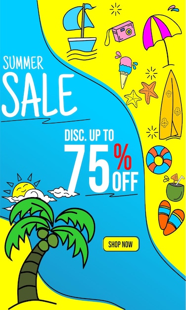 summer theme discount advertising poster design