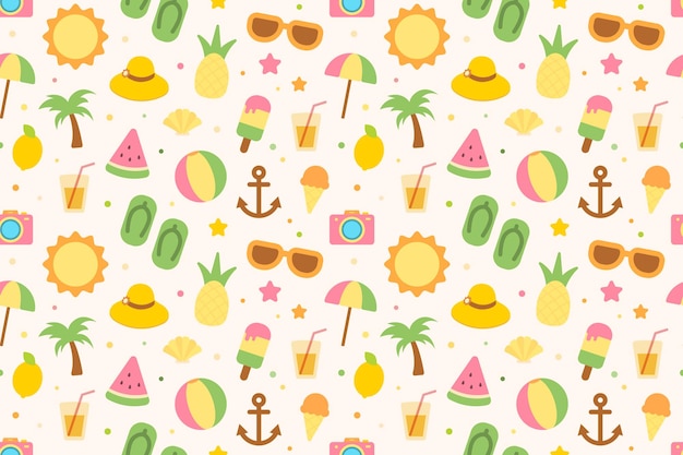 Vector summer theme seamless pattern