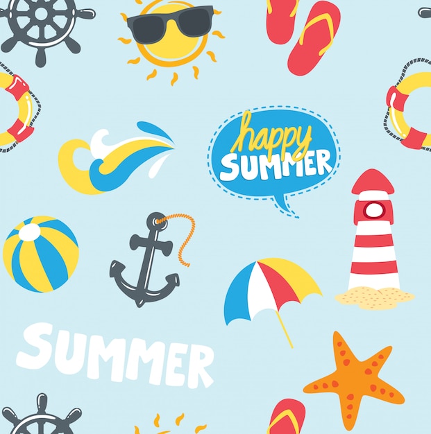 summer themed icons background