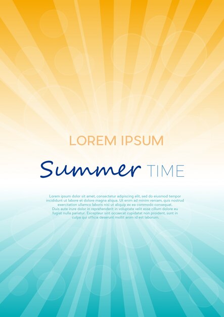 Vector summer time background with text