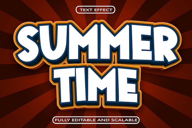 Summer Time Editable Text Effect 3 Dimension Emboss Modern Style