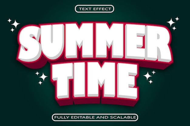 Summer Time Editable Text Effect 3 Dimension Emboss Modern Style