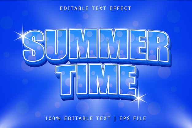 Summer Time Editable Text Effect 3 Dimension Emboss Modern Style