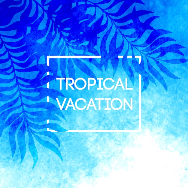 Summer time. illustration of tropical palm leaves