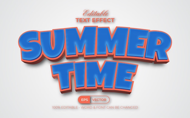 Summer time text effect cartoon style Editable text effect