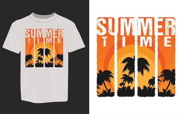 Summer time typography and vector tshirt template