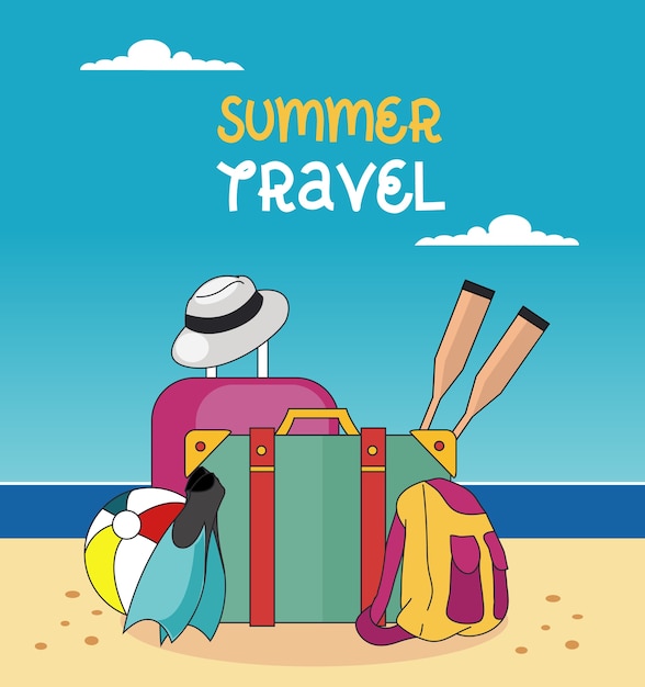 Summer travel holiday illustration design