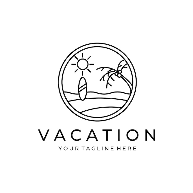 Summer travel vacation vector logo concept illustration design