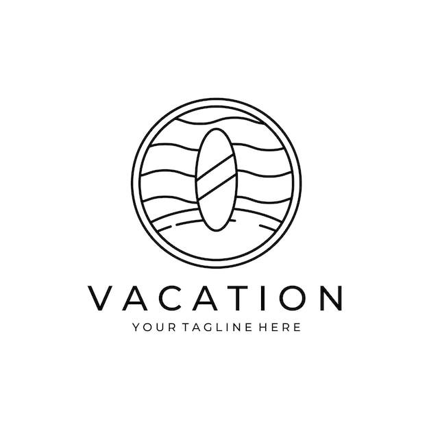 Summer travel vacation vector logo concept illustration design