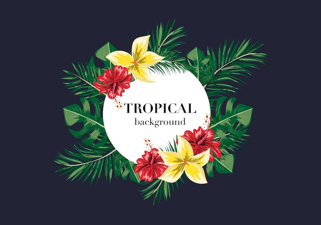 Summer tropical leaves background.