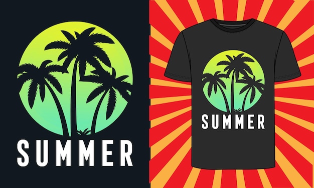 Summer Tshirt Design Summer vibes poster for summer tshirt design and vector