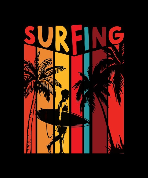 summer tshirt design surfing tshirt design vintage tshirt design