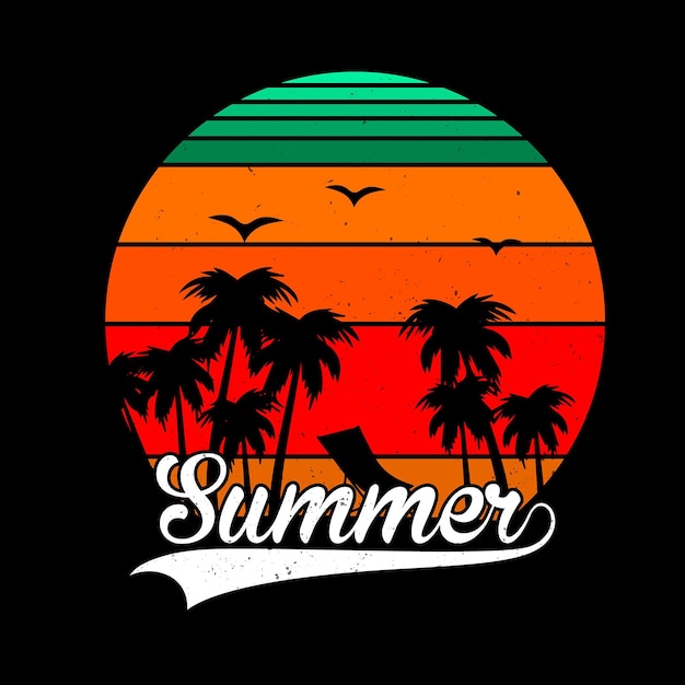 Summer typography vector tshirt design